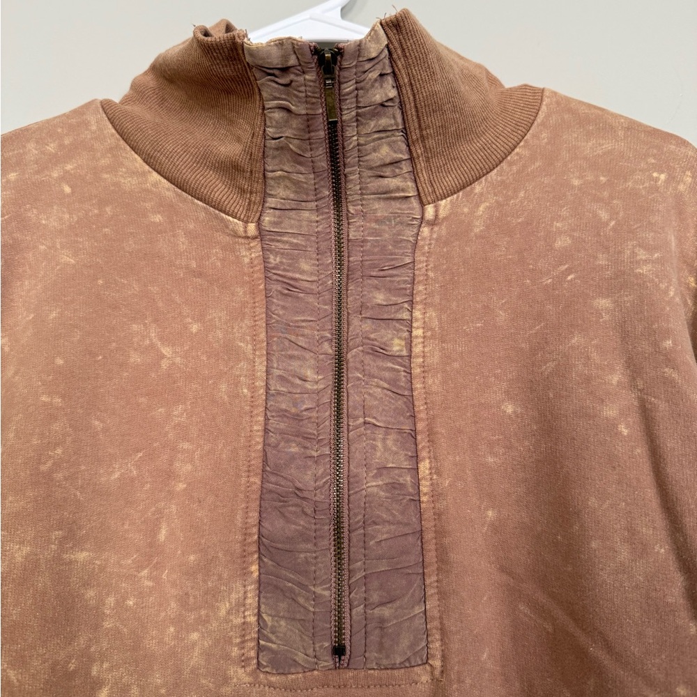 Washed Rust Quarter-Zip Pullover - Picture 3 of 7